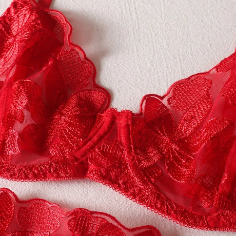 Toucheart 3 Piece Set Lingerie Garter Sets Lingerie For Woman Sexy Mini Skirt See-Through Embroidered Bra Erotic Underwear New