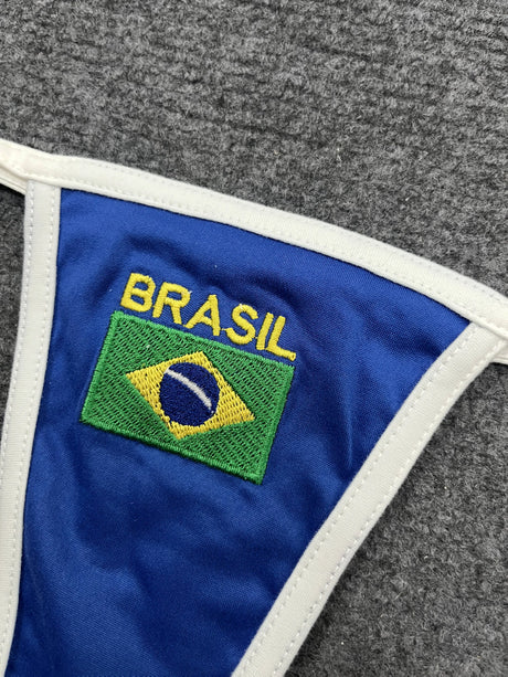 2026 New Summer Brazilian Flag Contrasting Bikini Retro Sexy Fashion Sports Trend Fashion Backless Split Niche Spicy Girl Set