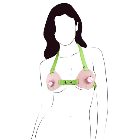 Female Fake Mouth Lip Ring Labia Wearing Silicone Lingeries Exotic Accessories Adjustable Underwear Couple Play Woman Adult Toys