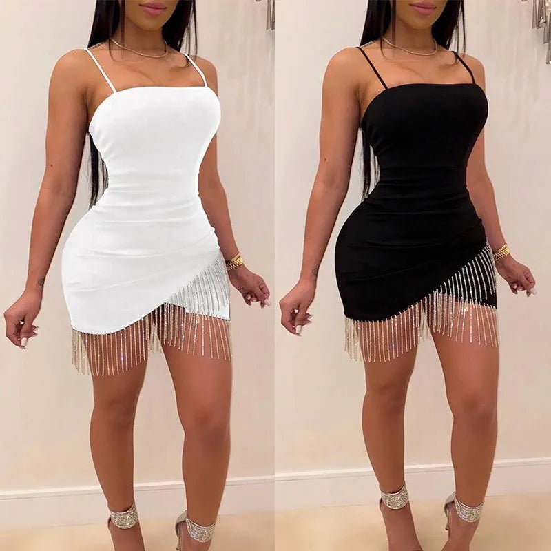 Summer Fashion Slip Dresses Sexy Slim Cross Women's Skirts
