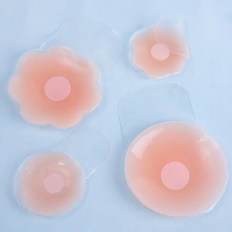 Reusable Women Breast Petals Lift Silicone Nipple Cover Invisible Petal Adhesive Strapless Backless Stick on Bra Breast Stickers