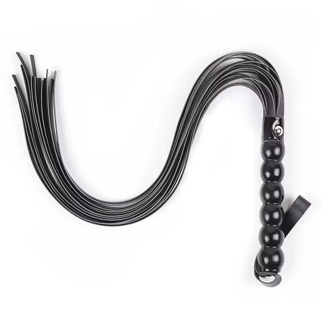 63CM BullWhip PU Leather Customizable 6 Beads Handle Horse Whip for Equestrian Riding Equestrianism Horse Whips