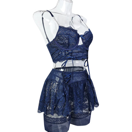 Fancy Sexy Lingerie Lace Ultra Sexy Women's Intimate Ethical Underwear G-String Hot Skirt Ensemble Outfits Brazilian Underwear