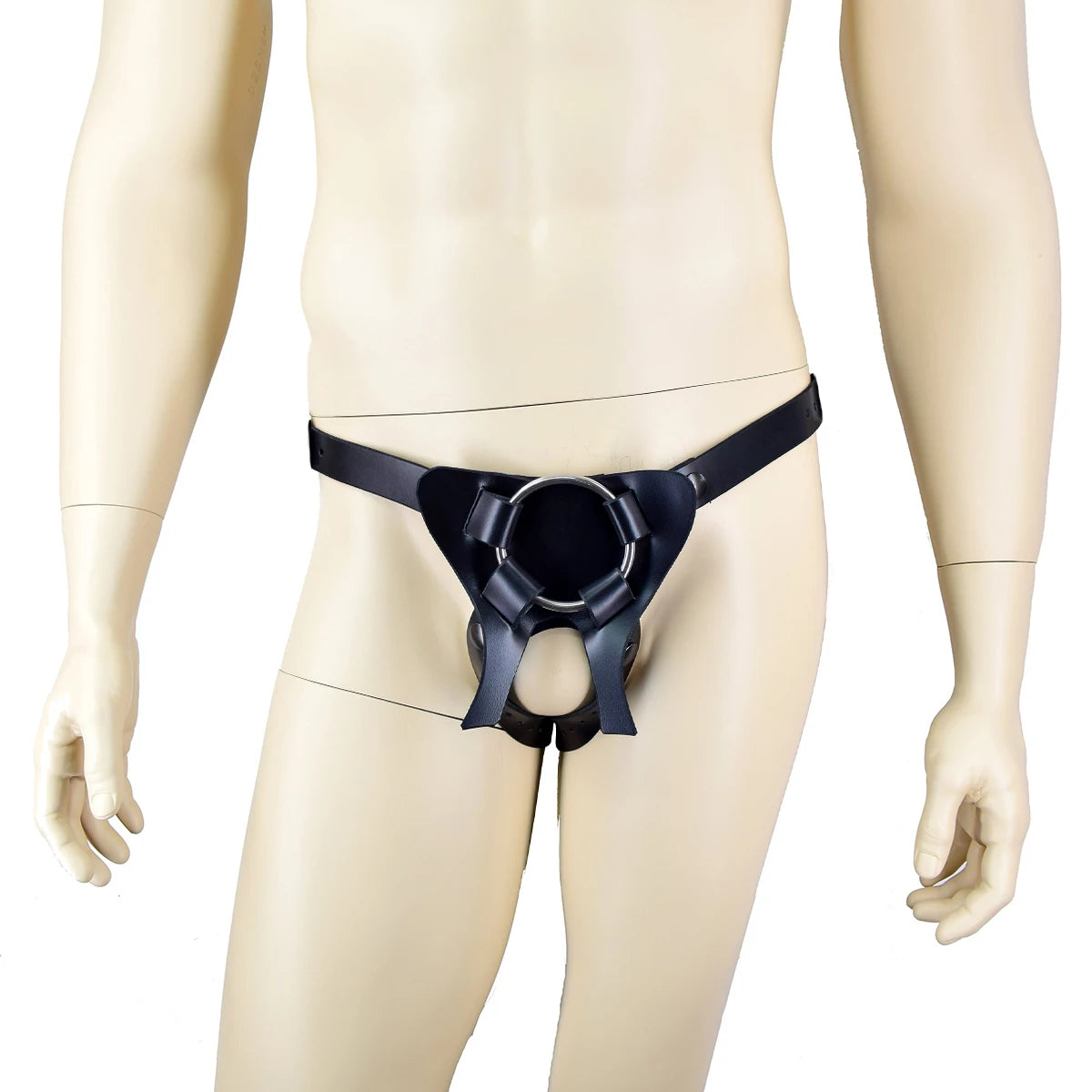 PU Leather Male DP/Slave Strap On Harness Strap-On Sex Harness For Double Penitration Or For Slave By