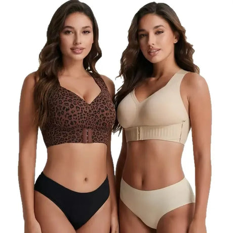 Women's Posture Correction Bras Seamless Wireless Push Up Bralette with Cross Back Support Female Lingerie
