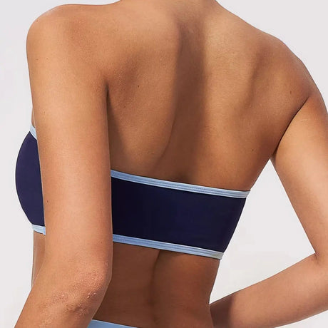 Summer Strapless Sports Bra Color blocked Women Quick-Drying Yoga Bra Women's Tube Top Fitness Chest Wrap Underwear Workout Bras