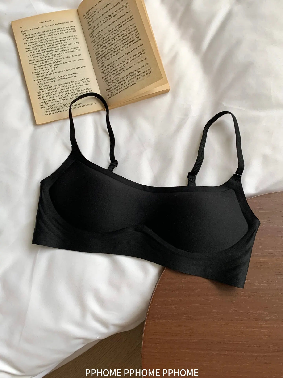 Plunge Neck Floral Demi Cup Bra Small Bust Wirefree Push Up Seamless Invisible Thin Cute Teen Girls Daily Wear Underwear