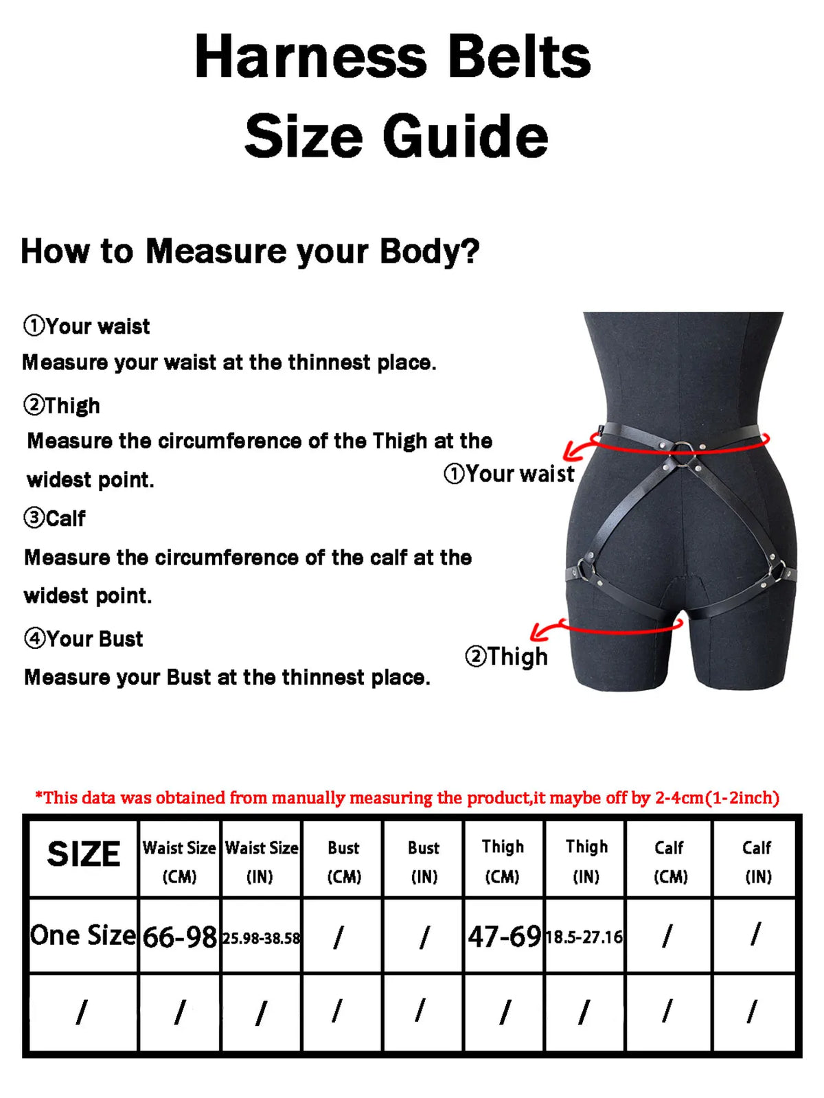Ladies' Sexy Decorative Belt Leather Thigh Strap, Vest, Restraint Strap, with Leather Bracelet, Bdsm Fetish Clothing Accessory