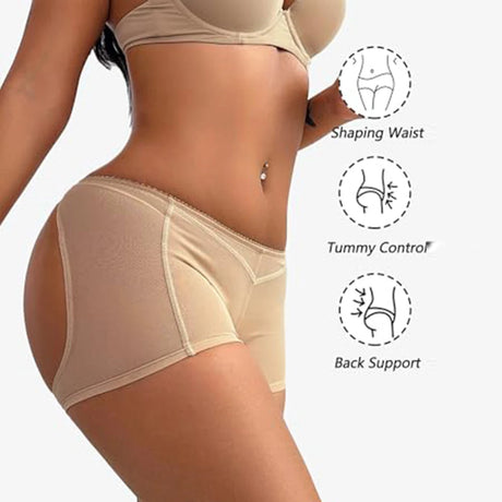 Women's Hollow Sexy Panties Butt Lifter Shapewear Tummy Control Bigger Butt Shaper Sexy Ass Briefs Underwear Nude Black S-3XL