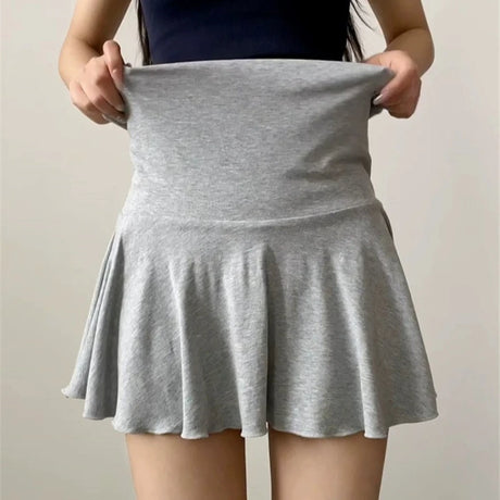 Waist-Flipping Ruched Skirts Prevent Exposure Golf Sports Women Short Dress High Elasticity Athletic Short High Waist Skirt