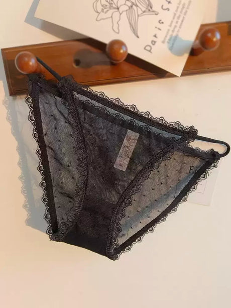 Women's underwear sexy seamless lace hollow out gauze ribbon middle waist female panties ladies breathable comfortable lingerie