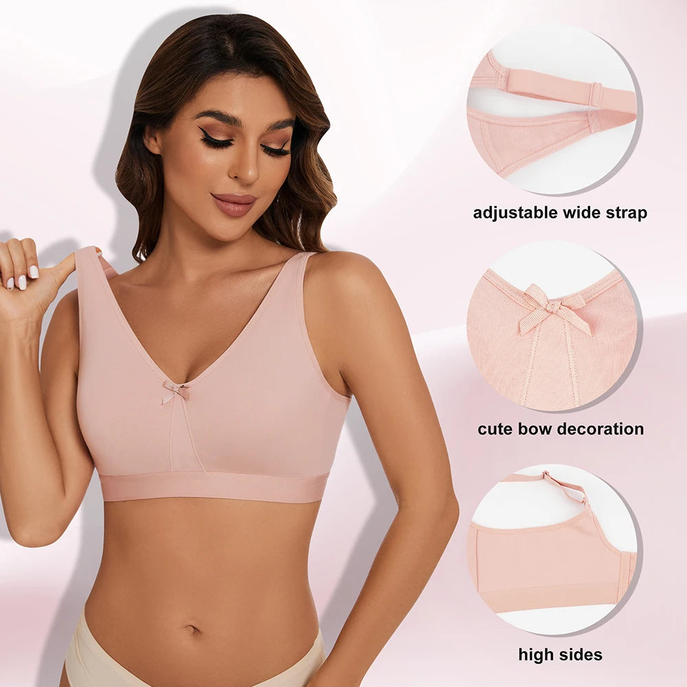 Sheroine Plus Size Women Wireless Bras Full Coverage Soft Seamless Underwear Breathable Lingerie Non-Padded Comfort Bra