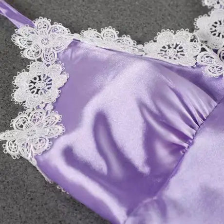 Sleepwear Sleep Suit Sexy Womens Lace Pajamas Sets V-Neck Satin Pijamas Intimate Lingerie Spring Nightwear Home Wear PJS