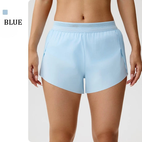 Cooling Mint Fitness Shorts Women's Three-quarter Length Tennis Yoga Pants Hidden Pocket Quick-drying Sports Fitness Shorts