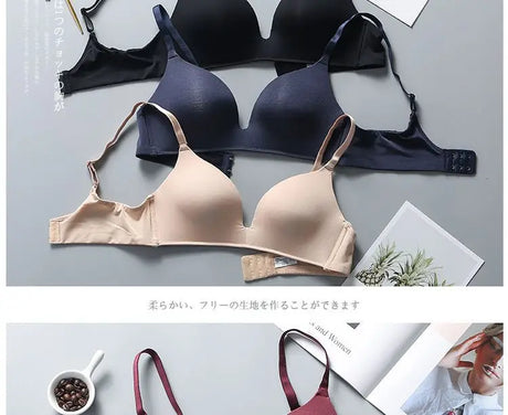 Ultra Thin Sexy Ice Silk Wireless Bra For Women Sexy Gather Underwear Push Up Simple Lingerie Seamless Brassiere Bralettle