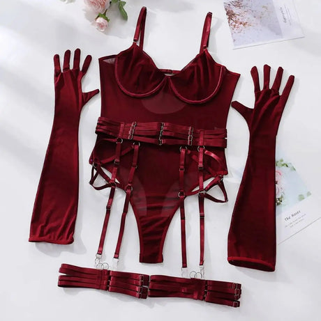 Sexy One Piece Bodysuit Glove Bandage Perspective Mesh Tight Fitting Slim Fit High Strecth Women Rompers Polychrome Fashion RAE3