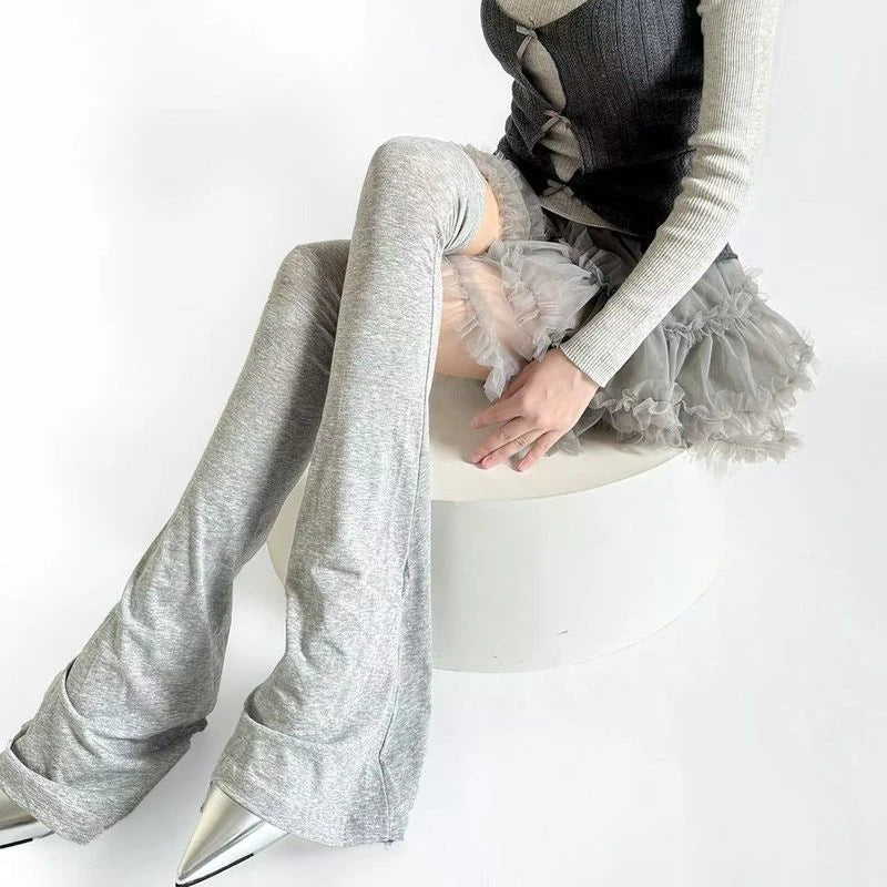 Leg Stockings Black White Gothic Lolita Over Knee High Sock Lolita Over Knee Leg Warmer Over The Knee Horn Shaped Cuffs