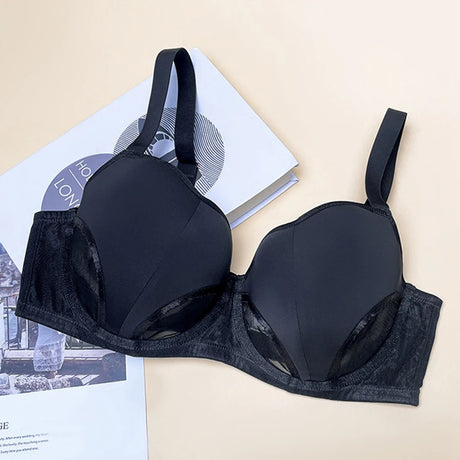 Women's Hollow Out Cup Push Up Bra Full Coverage Supportive Underwire Female Balconette Lingerie 34 36 38 40 42 D E F G H I J