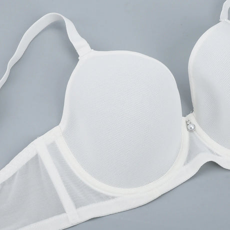 Sheroine Plus Size Women's Bra Full Coverage Ultra-thin Mesh Supportive Plunge T-Shirt Push Up Lift Everyday Lightly Lined Bras