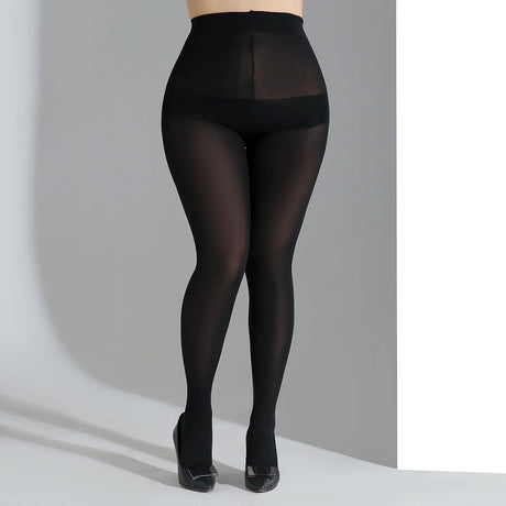 A Fashionable Plus Size Versatile Slim Oversized Breathable Solid Color Nylon Elastic Plus Size Pantyhose