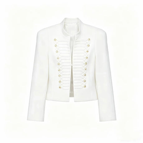 Women Vintage Slim Jacket Spring Women Trends Elegant Napoleon Jackets Ladies High Street Chic Shoulder Padded Blazer