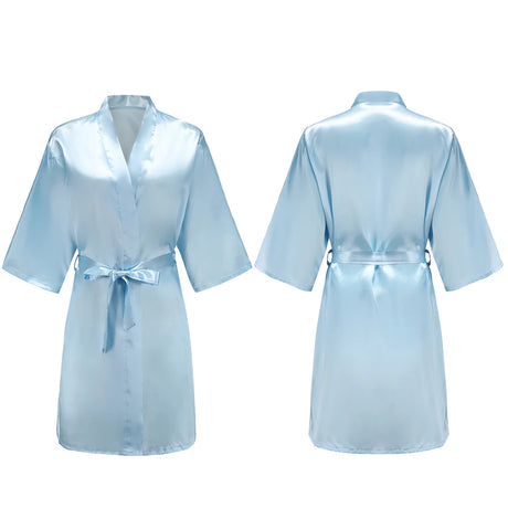 Women's Pure Short Silky Robes Bridesmaid Bride Party Satin Robes Sleepwear