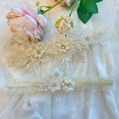 Sexy Lace Garter Women Socks Ring Bride Leg Ring Wedding Dress Ring Decoration Garters Thigh Bands Flowers With Rhinestone Blue