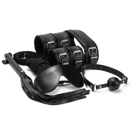 Erotic Bdsm Set Sexy Leather Plush Sex Toys Bondage Kit Handcuffs Feather Blindfold Flirt Exotic Accessories Couples Adult Games
