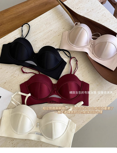 MOYISU Red Push Up Bra Set VS Style Sexy Minimizer Lingerie Wirefree Enhances Small Chest Vintage Retro Zodiac Gift Panty & Ste
