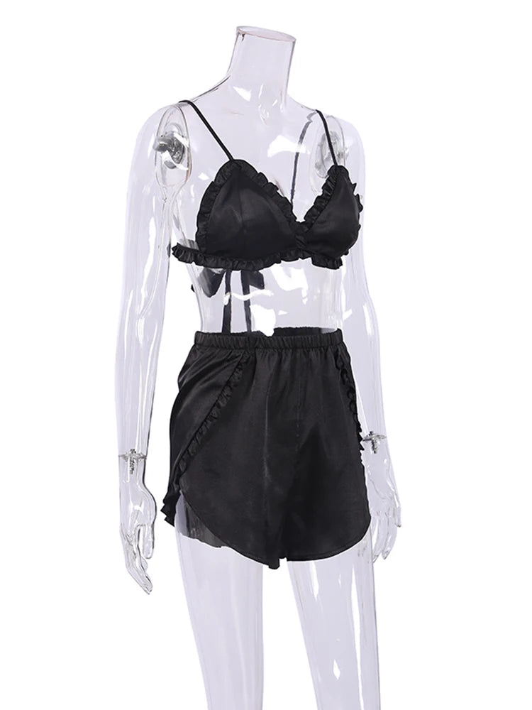 Pajama Sets Patchwork Lace Robe Sets With Bra Satin Sexy Underwear Set Woman 3 Pieces Sleepwear Sets Bathrobes 2023 Nightwear