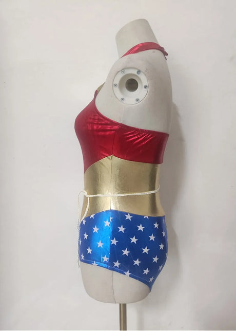 Halloween Masquerade Party Wonder Super Girl Cosplay Costume Purim Power Women Fantasia Dress Cheerleading Jumpsuit