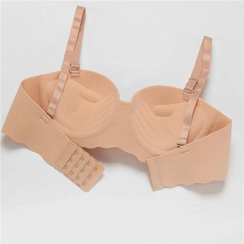 Women's Small Chest Underwear Seamless Push Up Bras Wireless Bralette Detachable Straps Breathable Brassiere Backless Lingerie