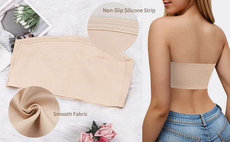 Sexy Seamless Strapless Tube Top Bra Women's Half Cup Ultra Thin Silicone Non-slip Underwear Off-the-shoulder Dress Lingerie
