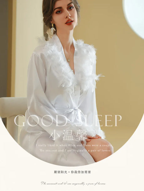 Customized Bathrobe for Women Personalized Name And Date Robe Add Any Text Gown for Bridal Party Feather Bride Robes