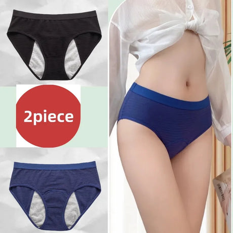 2PCS/set Leak Proof Menstrual Panties Cotton Shorts for Women Waterproof Briefs Intimates Physiological Female UnderwearXS-2XL