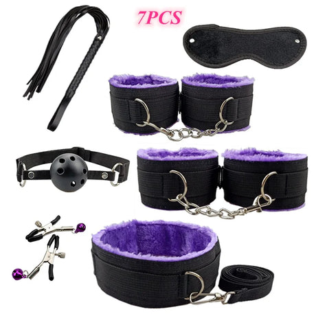 SM Sex Products BDSM Bondage Set Handcuffs Anal plug Tail Whip Gag Vibrat Adult Toys Exotic Accessories Sex Toys for Couples