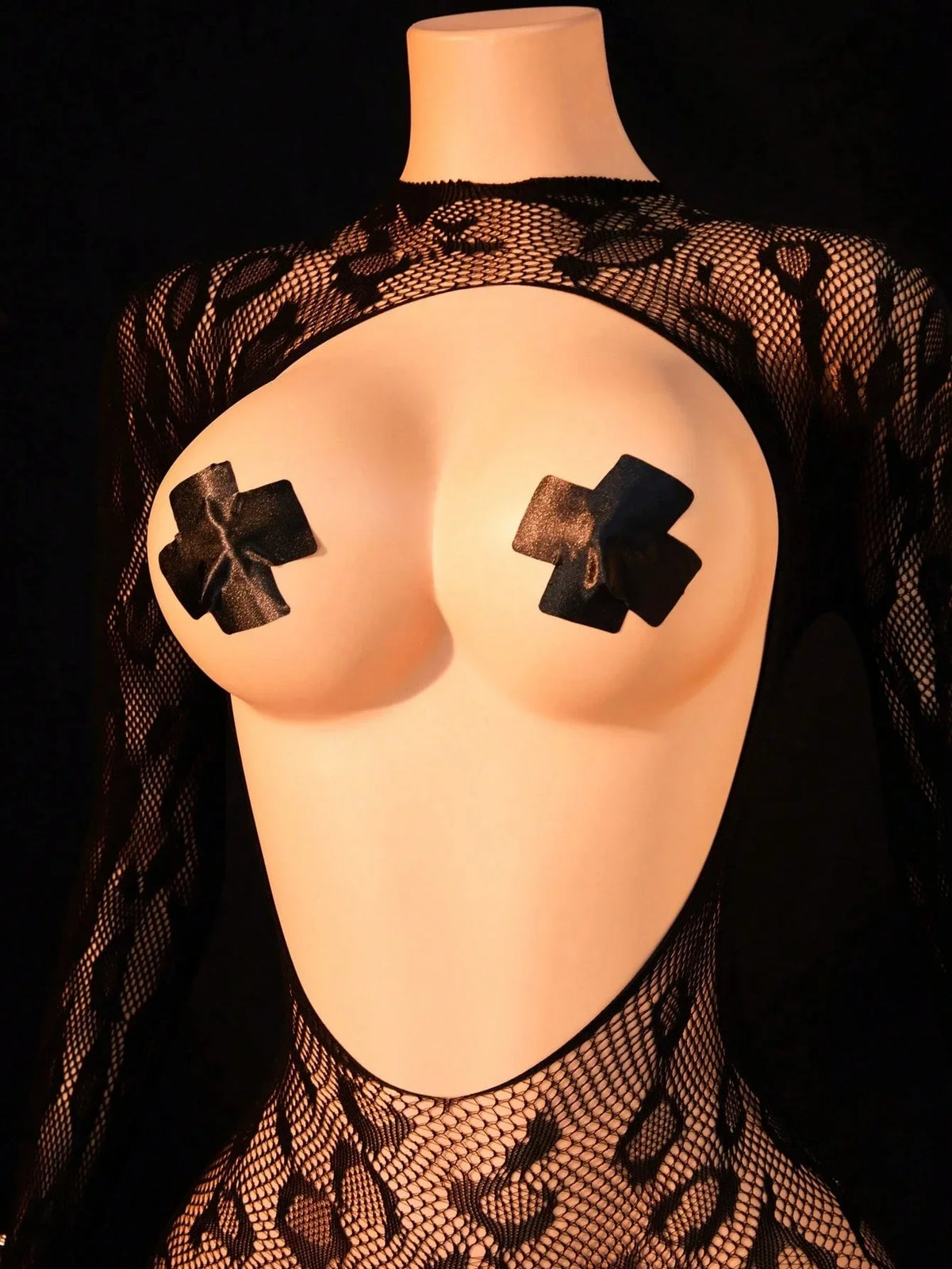 Sexy Crotchless Lingerie Women Open Back Teddies Body Suits Mesh See Through Bodystockings Full Sleeve Leopard Print Bodysuits