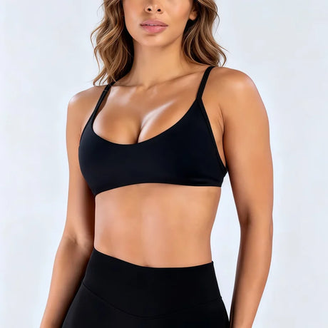 HISTELLO Impact Scoop Neck Bra Seamless Women Sports GYM Underwear Sexy Backless Yoga Clothing Naked Feeling Workout Fitness Bra