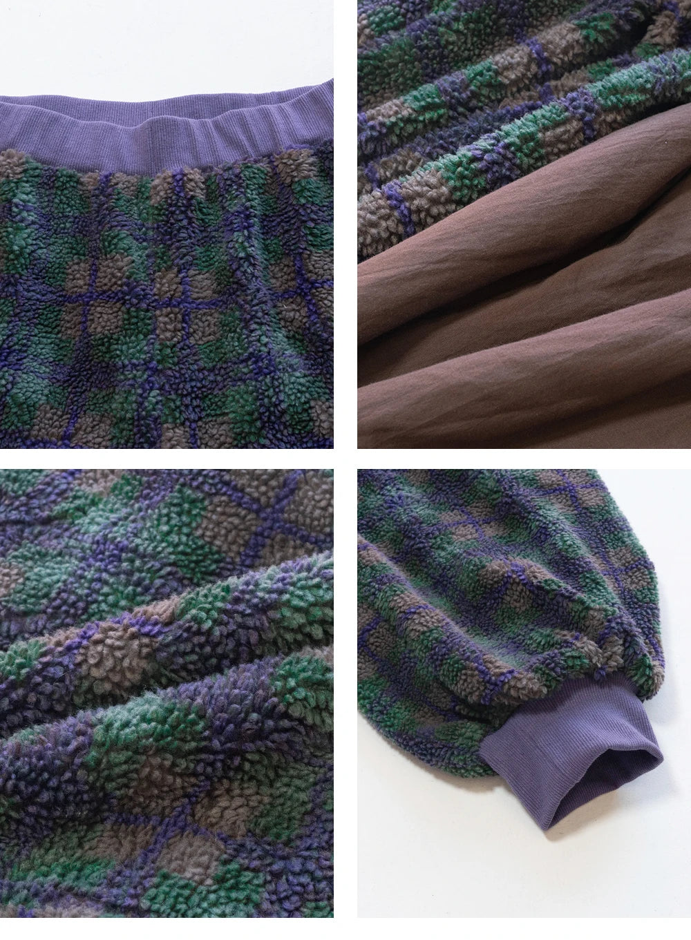 Green Plaid Lamb Wool Lantern Pants Female clothing women's pants and trousers Elastic Waist Loose Baggy Trousers for woman