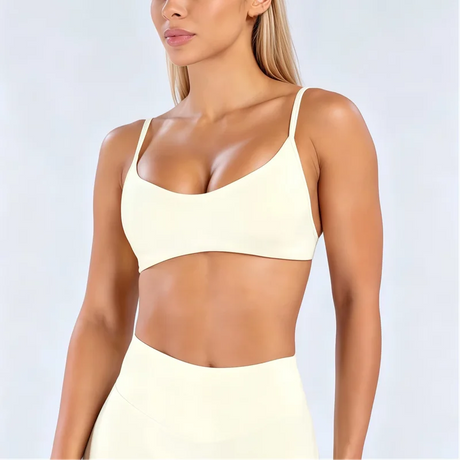 HISTELLO Impact Scoop Neck Bra Seamless Women Sports GYM Underwear Sexy Backless Yoga Clothing Naked Feeling Workout Fitness Bra