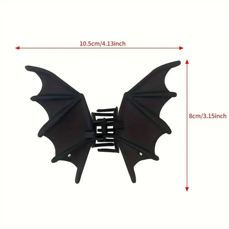 Gothic Bat Hair Clip Halloween Matte Black Gothic Punk-Style Animal Print Hairpin for Women, Elegant Party Hair Accessory