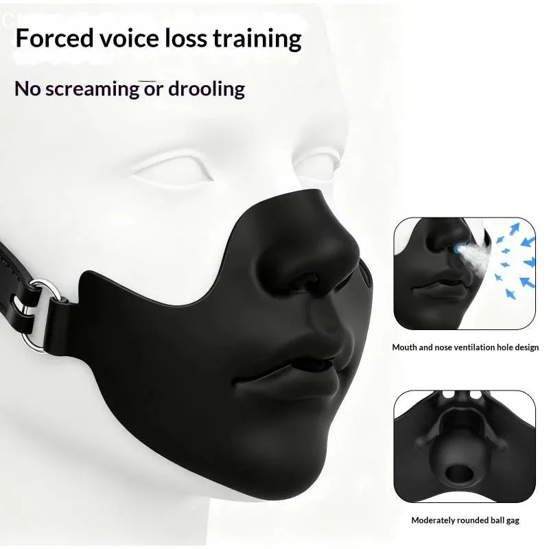 Halloween Glossy Half Face Mask Breathable Artificial Face Adjustable Elastic Mask DIY Party Role-playing Dress-up Accessories
