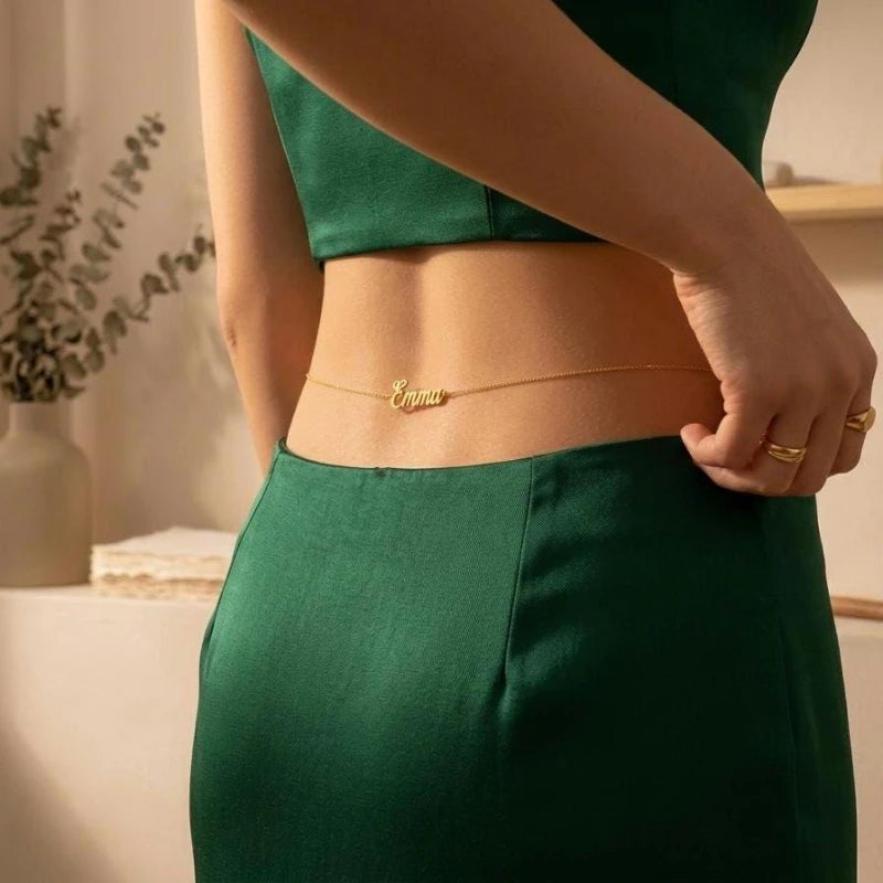Customized Women's Stainless Steel Name Waist Chain Belly Chain Sexy Waist Circumference Sexy Personality Body Chain Jewelry Bir