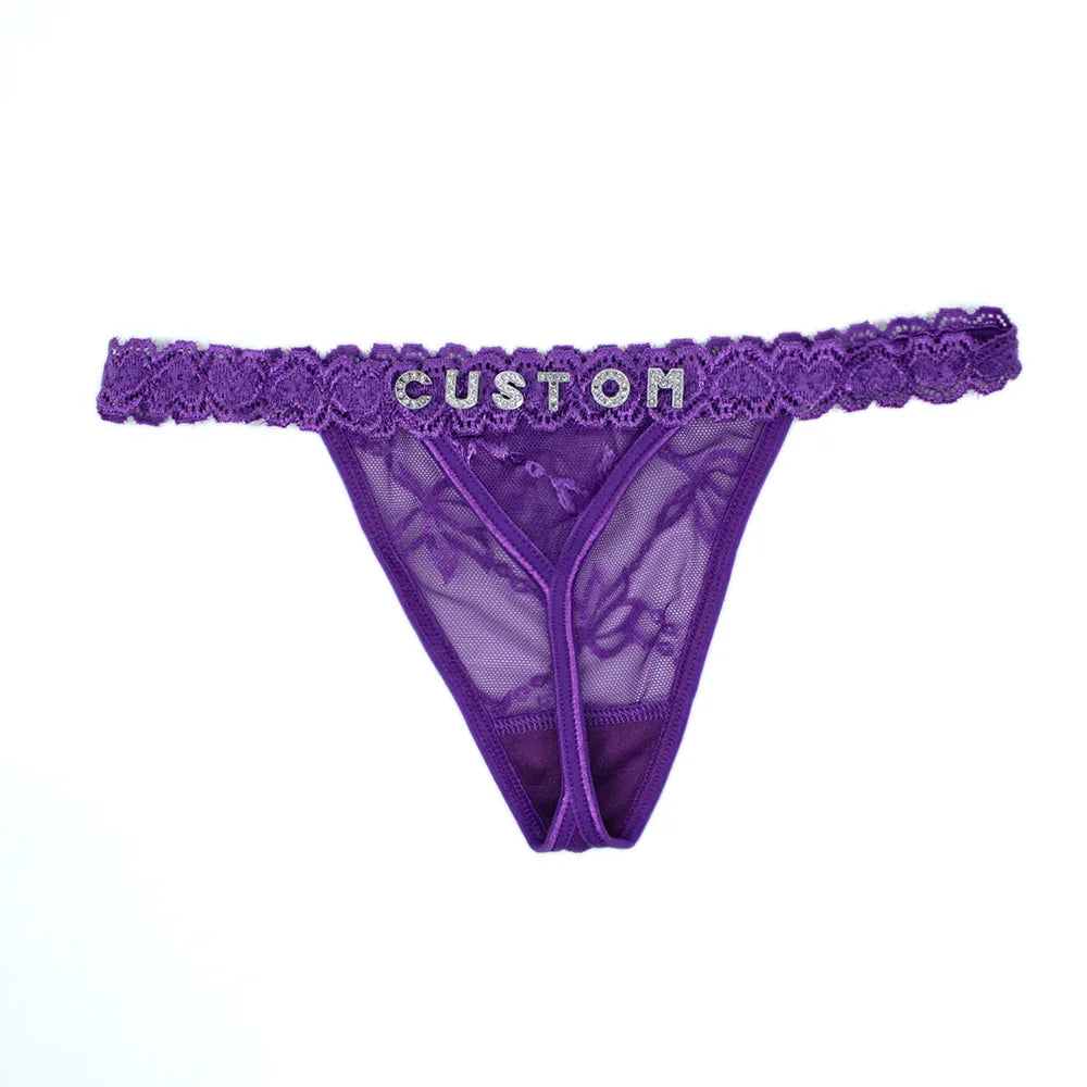Custom Name Thong Panties Very Sexy Lace Underwear with Personalized Letters G-string Women Customized Gift for Hot Wife Lover
