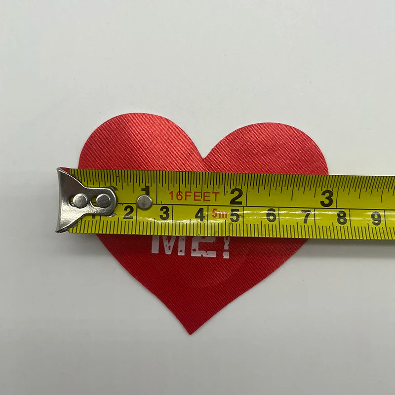 20pcs Red Heart Kiss Me Shape Self-Adhesive Disposable Satin Nipple Covers for Women Breast Pasties Stickers for Strapless Cloth