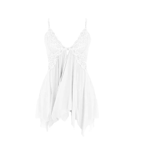 Lace Front Closure Sleepwear Women Sexy Lingerie Dress Porno Suit Babydoll Transparent Mesh Nightdress Erotic Clothing