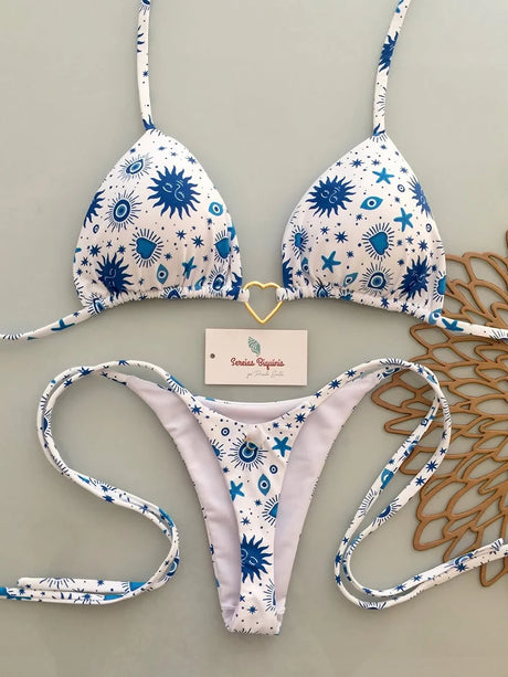 Micro Bikinis 2026 Push Up Women Swimsuit String Swimwear Brazilian Bikini Set Halter Biquini Floral Swimsuit Solid Beachwear