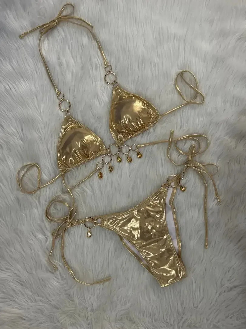New 2026 Luxury Rhinestones String Bikinis Set Women Summer Beach 2 Piece Swimsuit Female Triangle Swinwears