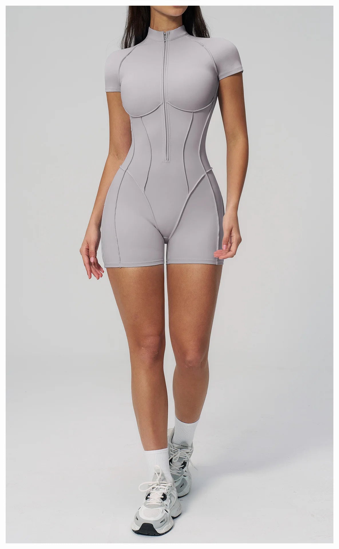 2026 Yoga Bodysuit Short Sleeves Women Tracksuits Gym Zipper Jumpsuits Sports Workout Rompers Fitness One-piece Suit Activewear