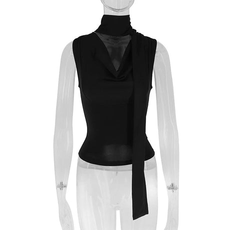 Solid Tank Summer New Women Sexy Sleeveless V-Neck Lady Top Fashion Bandage Streetwear Casual Slim Tank Elegant Knitted Clothing